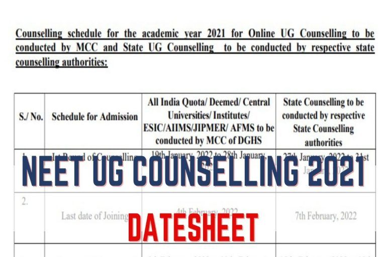 NEET UG Counselling 2021: MCC Releases Date Sheet on mcc.nic.in | Check Full Schedule Here